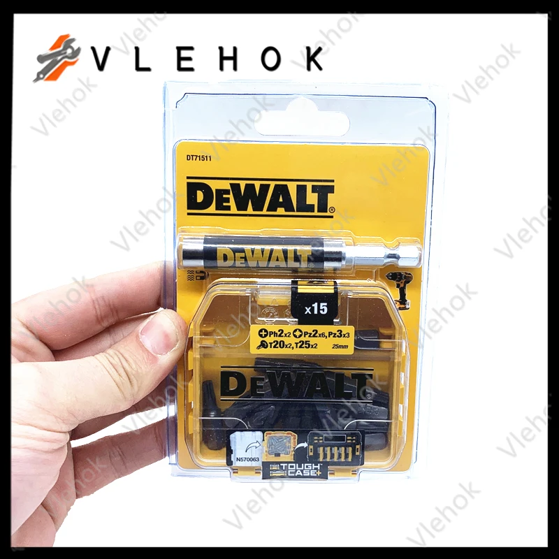 

DEWALT DT71511 Screwdriver Bit Set 16 Pieces Telescopic Magnet Holder Inserts Storage Electric Drill Bits PH2 PZ2 PZ3 T20 T25