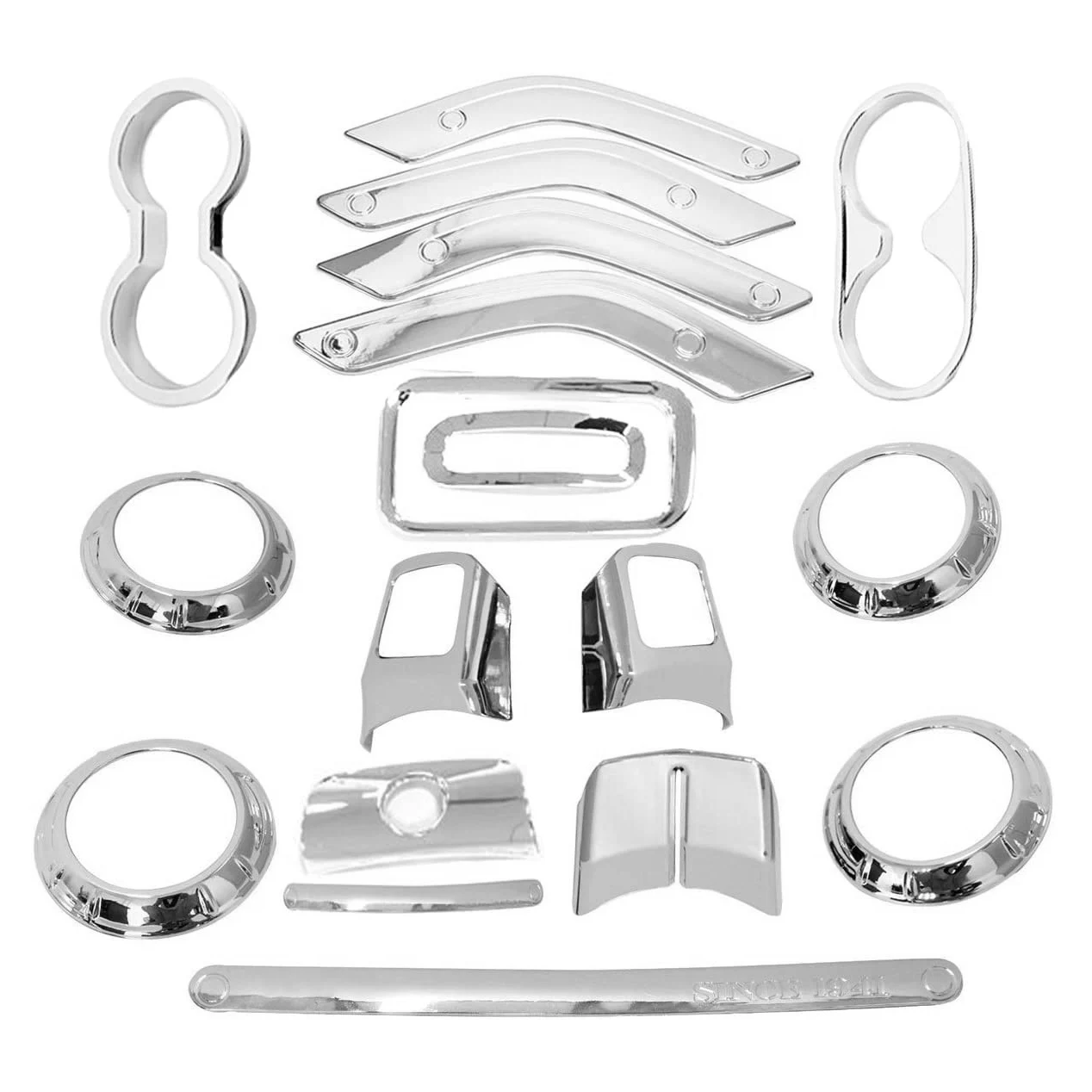 (Silver 18PCs) Car Decoration Steering Wheel & Center Console Air Outlet Trim For Jeep Wrangler JK JKU 2011-18