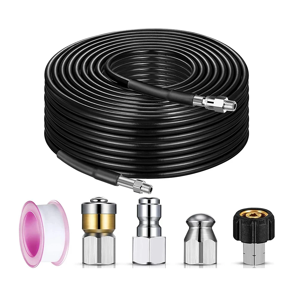 10m high-pressure water pipe Sewer dredging nozzle set Clearing the high-pressure pipe of the dredging machine 3 Nozzles 1 Quick