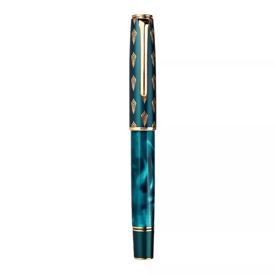 for-hongdian-n7-green-peacock-totem-resin-fountain-pen-ef-f-04-05mm-piston-ink-smooth-writing-office-gift