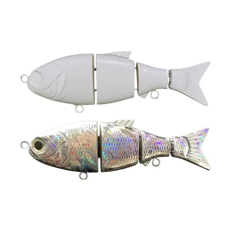 Unpainted Fishing Swimbait Top Water Fishing Lures 4 Joint Fishing Swimbait 11.5cm 25g Saltwater