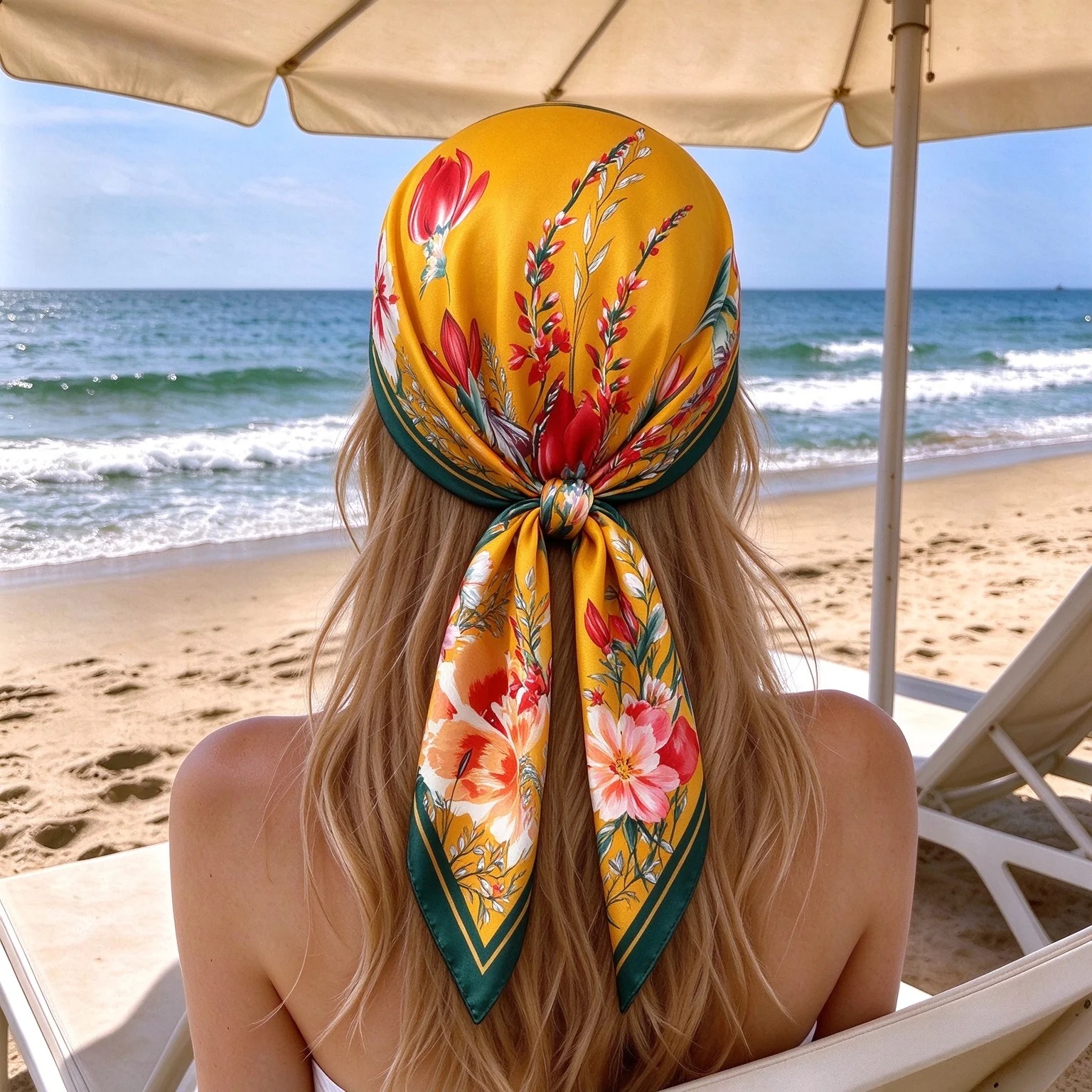 High Quality Floral Print Square Scarf Women Hijab Fashion Hair Bands Neckerchief Female Ornament Shawl Bandana Bag Scarves
