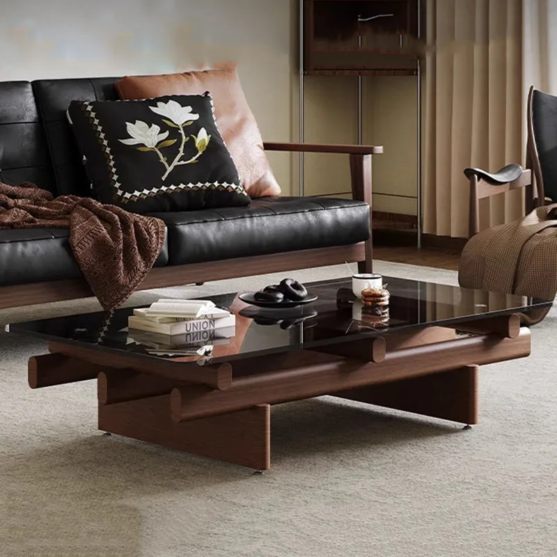 

Clear Glass Coffee Table Minimalist Standing Decoration Modern Coffee Table Aesthetic Space Saving Mesas Bajas Home Furniture