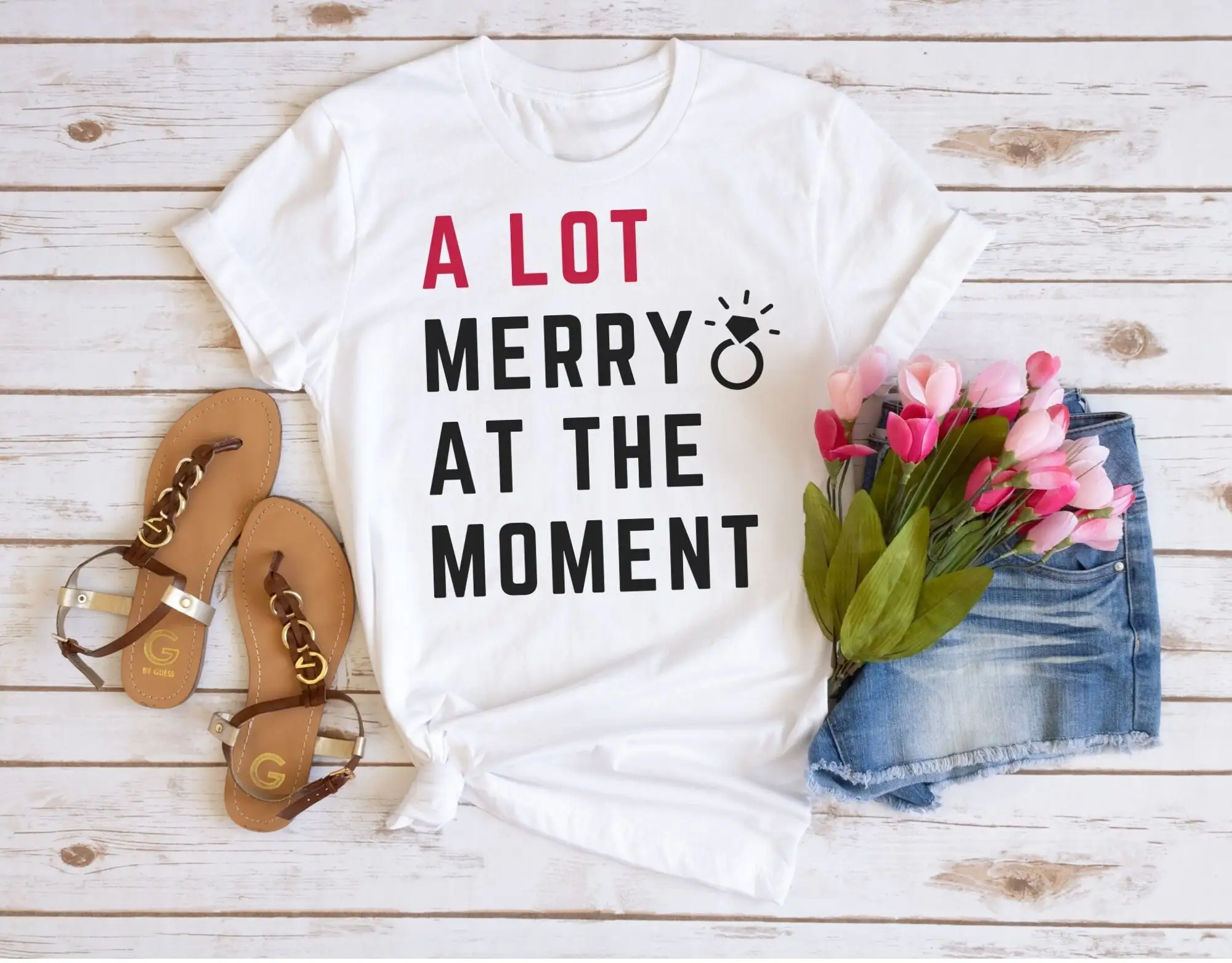 Engaged Christmas T Shirt Bridal Merry for Women A Lot Going On Cute Winter Holiday Swift Bachelorette Party