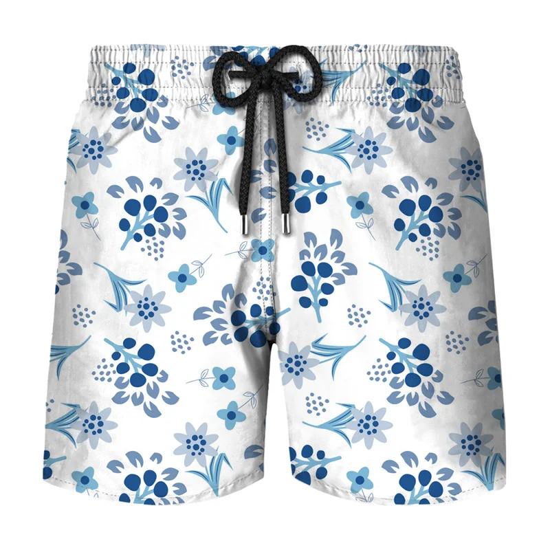 Fashion Tropics Plant Graphic Board Shorts Ventilate Men's 3D Printed Swimsuit Hawaii Beach Shorts Pants Summer Cool Swim Trunks