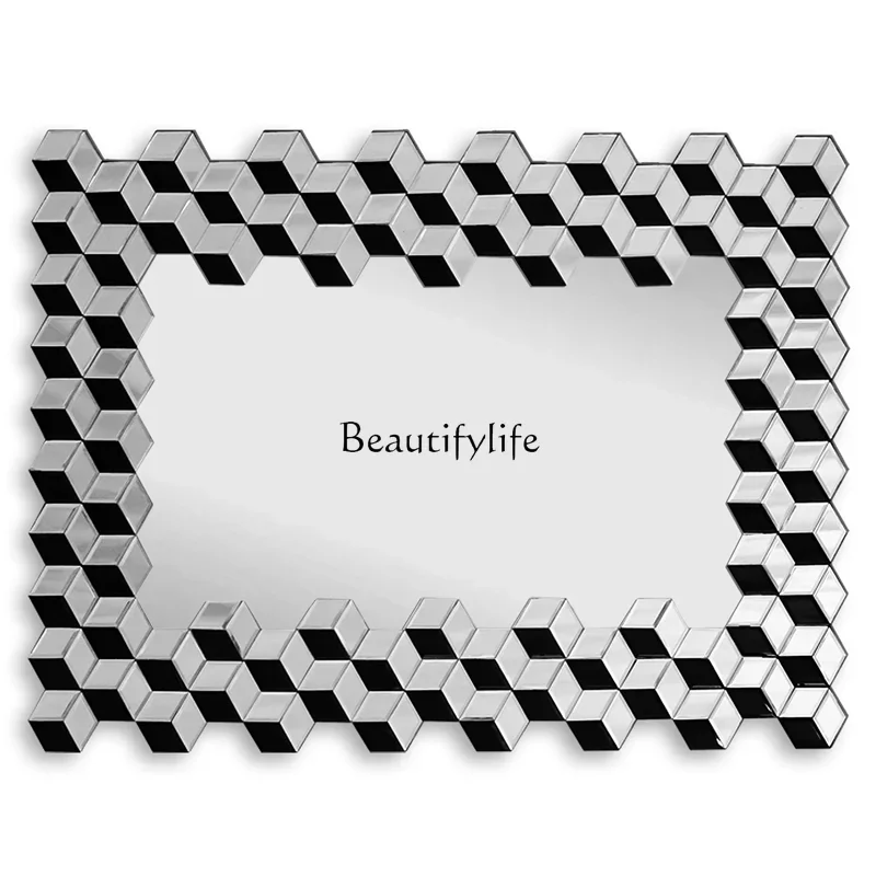 FGFrench true square hanging mirror wash makeup bathroom butterfly American three-dimensional dressing decorative mirror