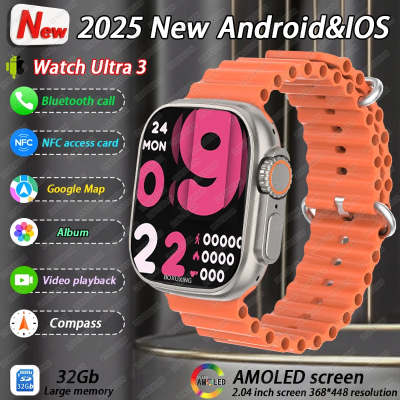 2025 New Original Watch DT Ultra 3 Pro Smart Watch Men Google map NFC GPS Tracker HD BT Call IP68 Waterproof smart watches Women