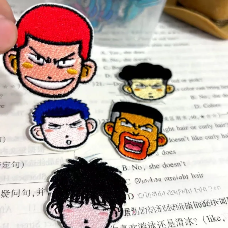 جديد سلام دنك 5 قطعة أنيمي لطيف Xiangbei Wuhu Sakuragi Hanao الكرتون المطرزة الملابس التصحيح التطريز القماش التصحيح بالجملة