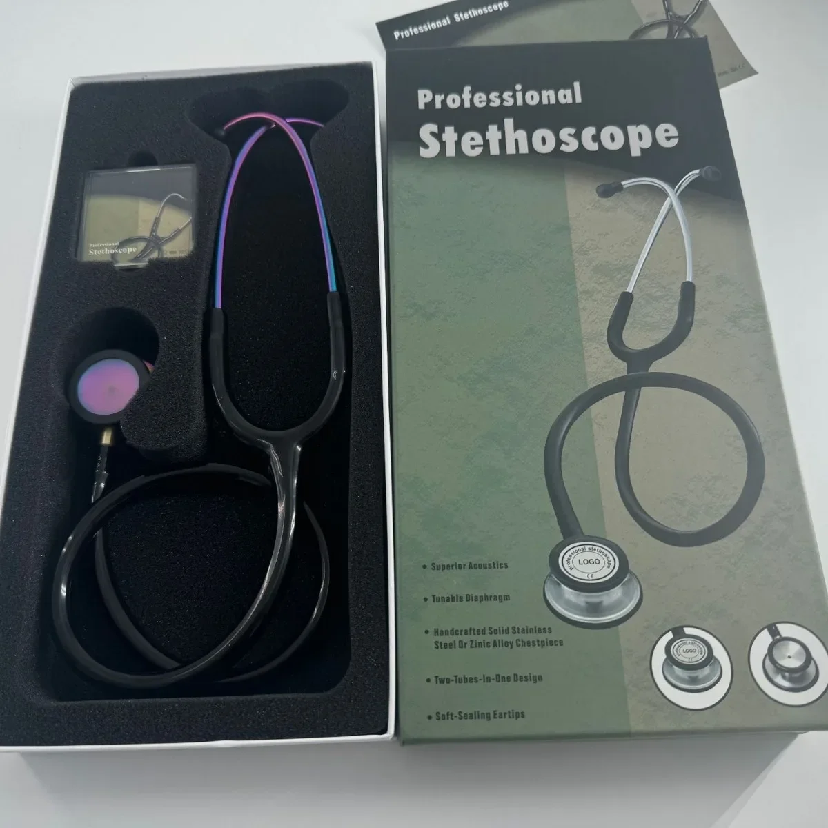 KT-160C stainless steel stethoscope double head integrated diaphragm ear hanging listening