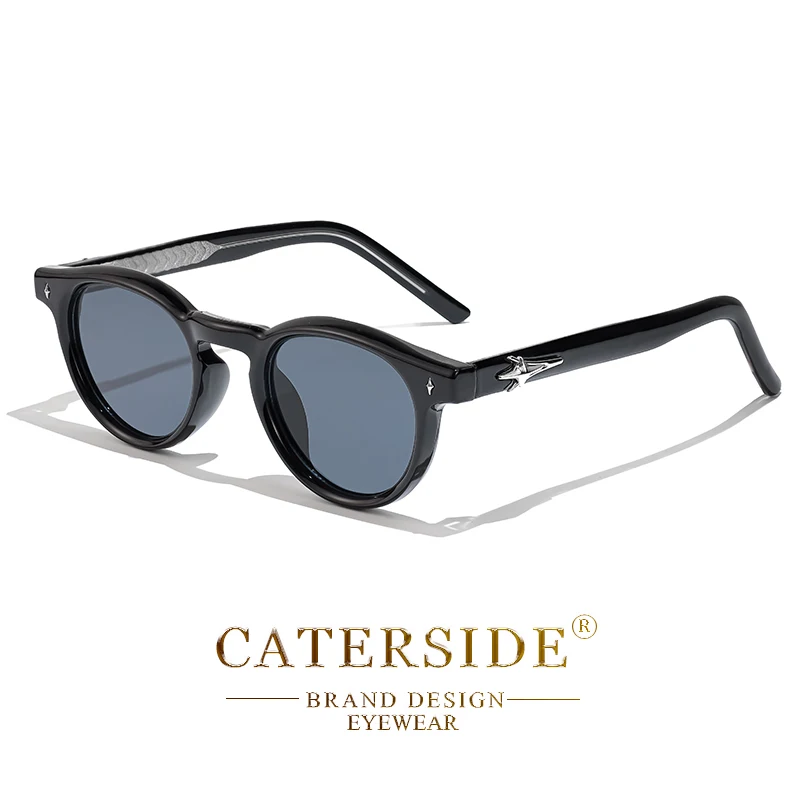 CATERSIDE Retro Runde Kleine Sonnenbrille für Herren Vintage Punk Markendesign Luxus-Sonnenbrillen Damen Reise-Party-Brillen Geschenke – Detail 8