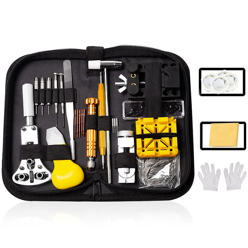 

160PCS Multi-functional Watch Repair Tools Kit Clock Watchmaker Link Pin Dissolving Housing Open Remover Battery Replacement Set