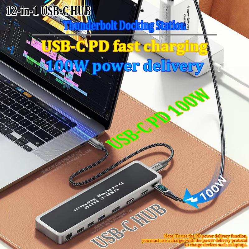 Support MST mode dual HD DP 4K 60HZ thunderbolt dock hub usb c hdmi docking stations for laptops macbook Pro Air mac accessories