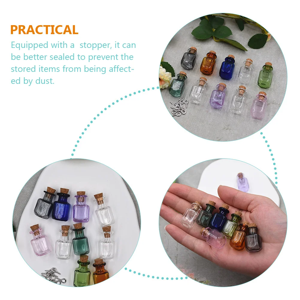 

10pcs Glass Bottles Clear Mini Jars With Cork Stopper Diy Crafts Storage Container Drift Bottle Sample Jar Transparent Wish Jar
