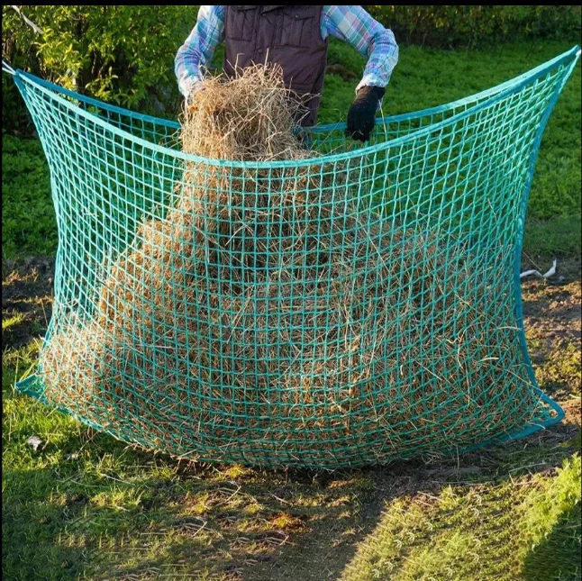 Plastic Hanging Slow Feed Hay Net Bag Durable Horse Goat Forage Storage Net