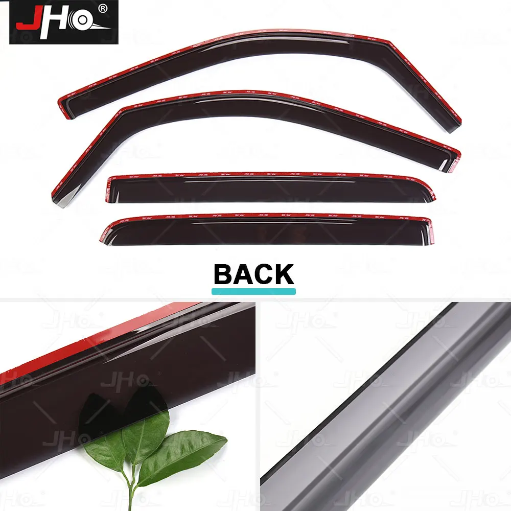 JHO Offroad Driving Window Visor Deflector Awnings Sun Rain Guard Insert Trim For Dodge Ram1500 TRX 2021 2022 Car Accessories