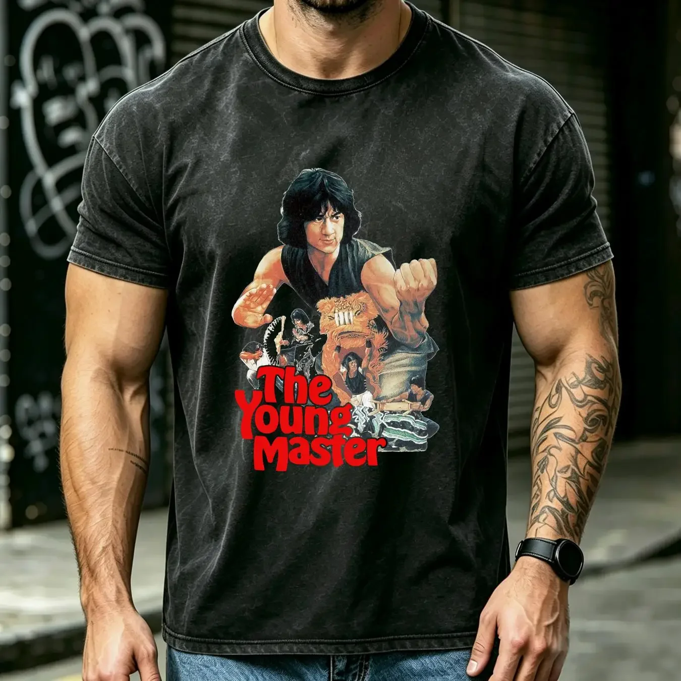 washed T Shirt The Young Master Jackie Chan Natural Vintage Cotton Movie Poster Beige All Sizes S M L XL 2X 3X 4X 5X vintage