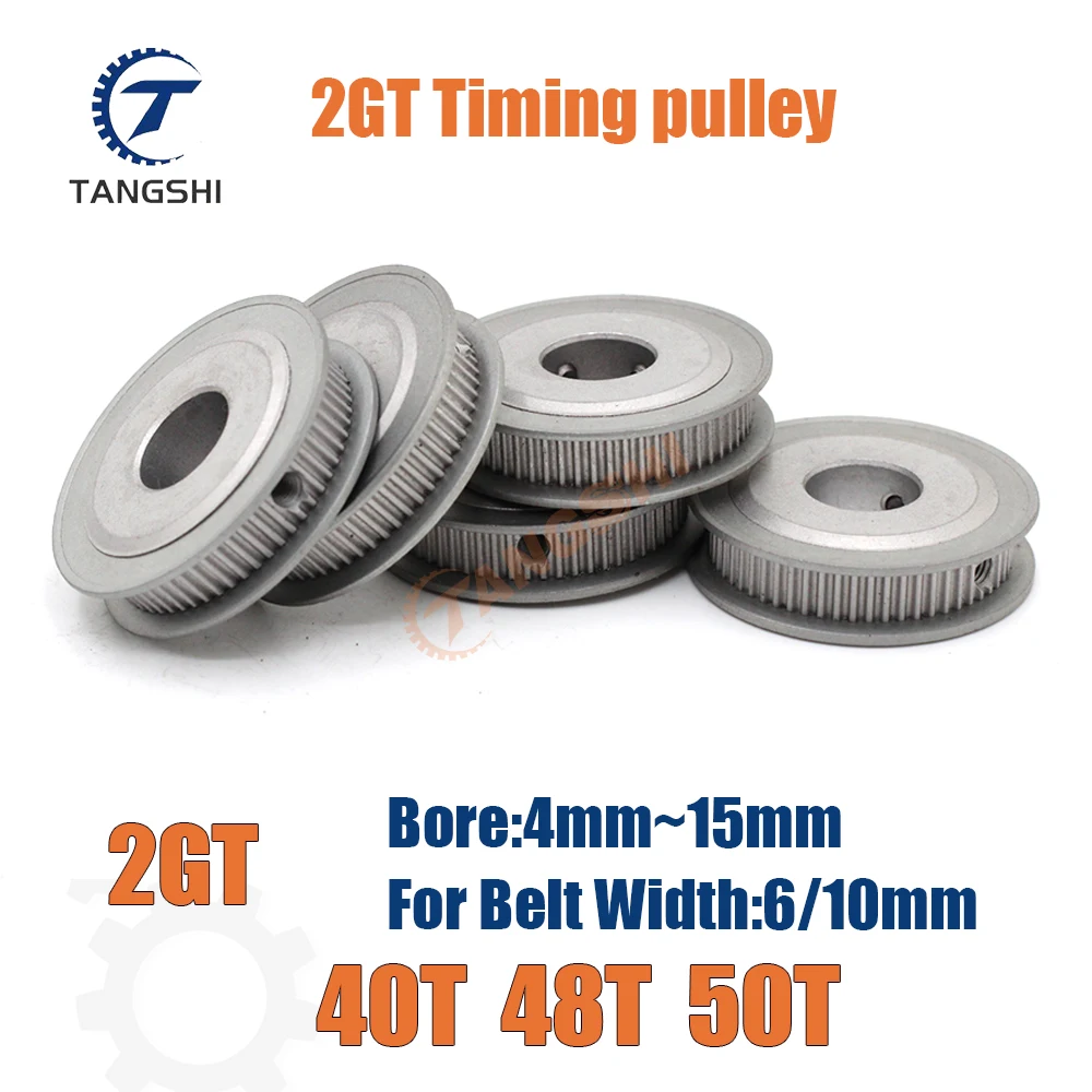 2GT 40/48/50 Teeth Timing pulley AF-Type Bore 4mm to 15mm Width 6/10mm GT2 40T 48T 50T Synchronous Wheel Timing Belt Pulley
