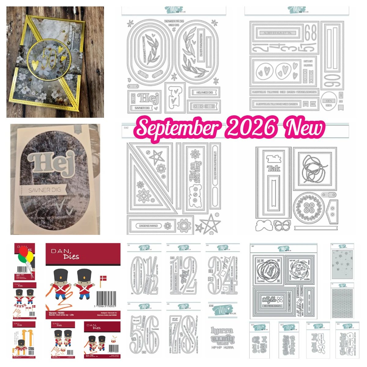 Danish Soldier Number Birthday Balloon Gift for Card Making Scrapbooking Decor Mw Sketches Metal Cutting Dies Clear Stamps Set