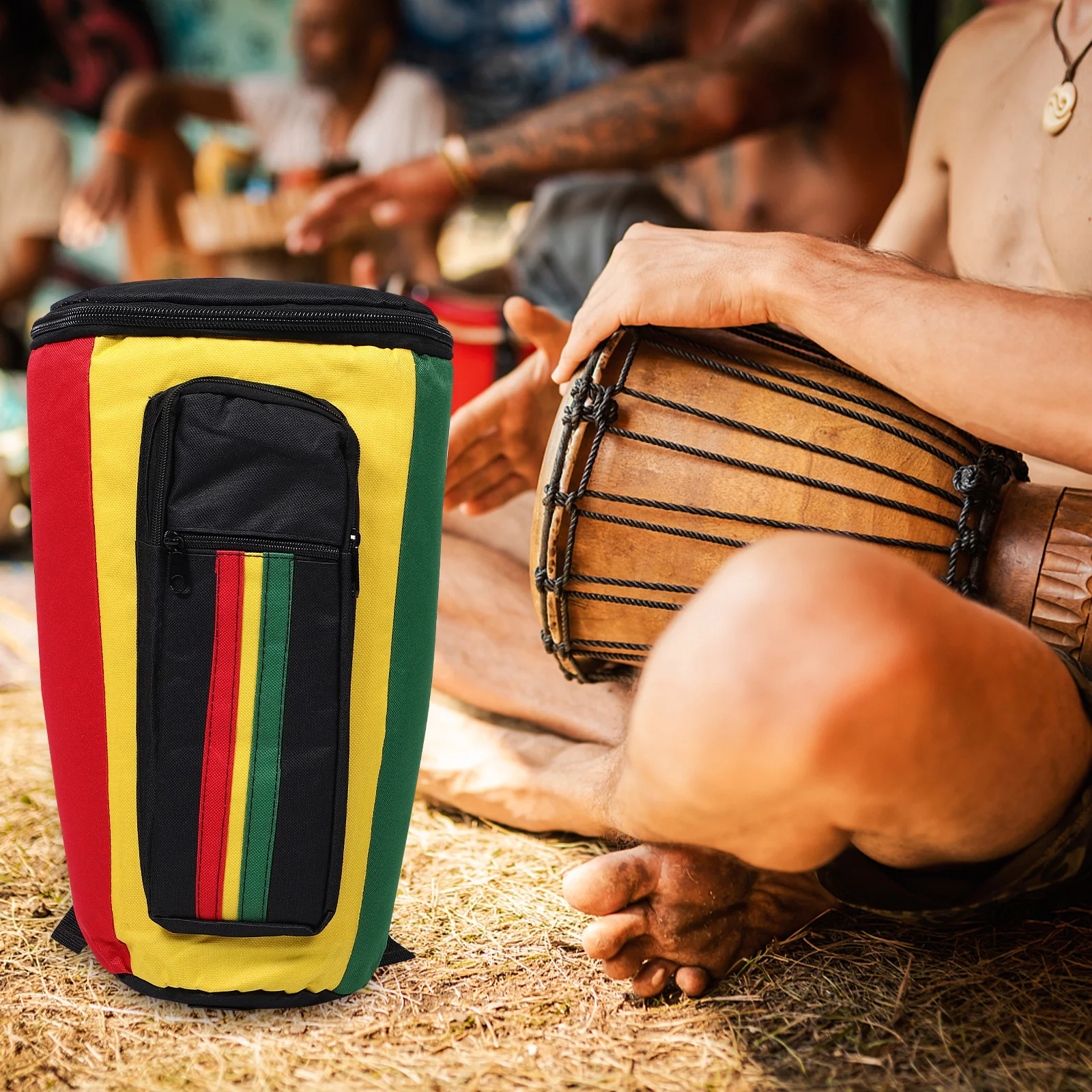 

African Drum Protective Bag 8 Inch Djembe Drum Backpack With Waterproof Material And Comfortable Carry Design For Performances