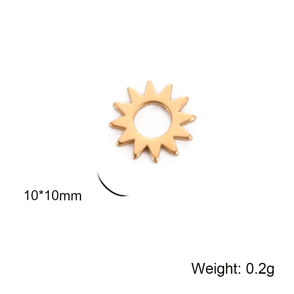 여성 남성용 5개 세트 속이 빈 태양 펜던트 금색 스테인리스 스틸 참 패션 해바라기 쥬얼리 선물 액세서리