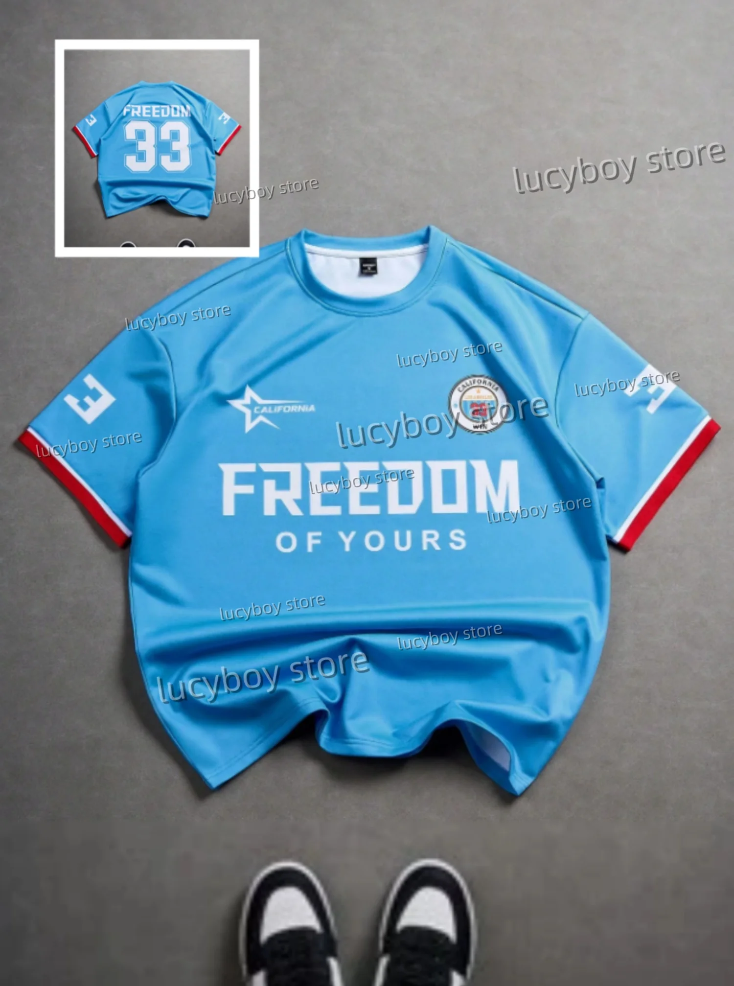 

Hot Sell Summer Men's T-Shirt FREEDOM NO.33 Print Round Neck Short-Sleeved Top Daily Casual Sport tops Men T-Shirt