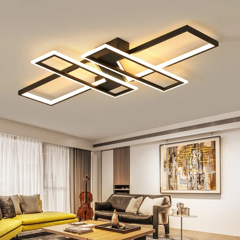 New Modern Led Chandeliers For Living Dining Room Bedroom Nordic Aluminum White/Black Ceiling Light 85V-260V With Remote Control