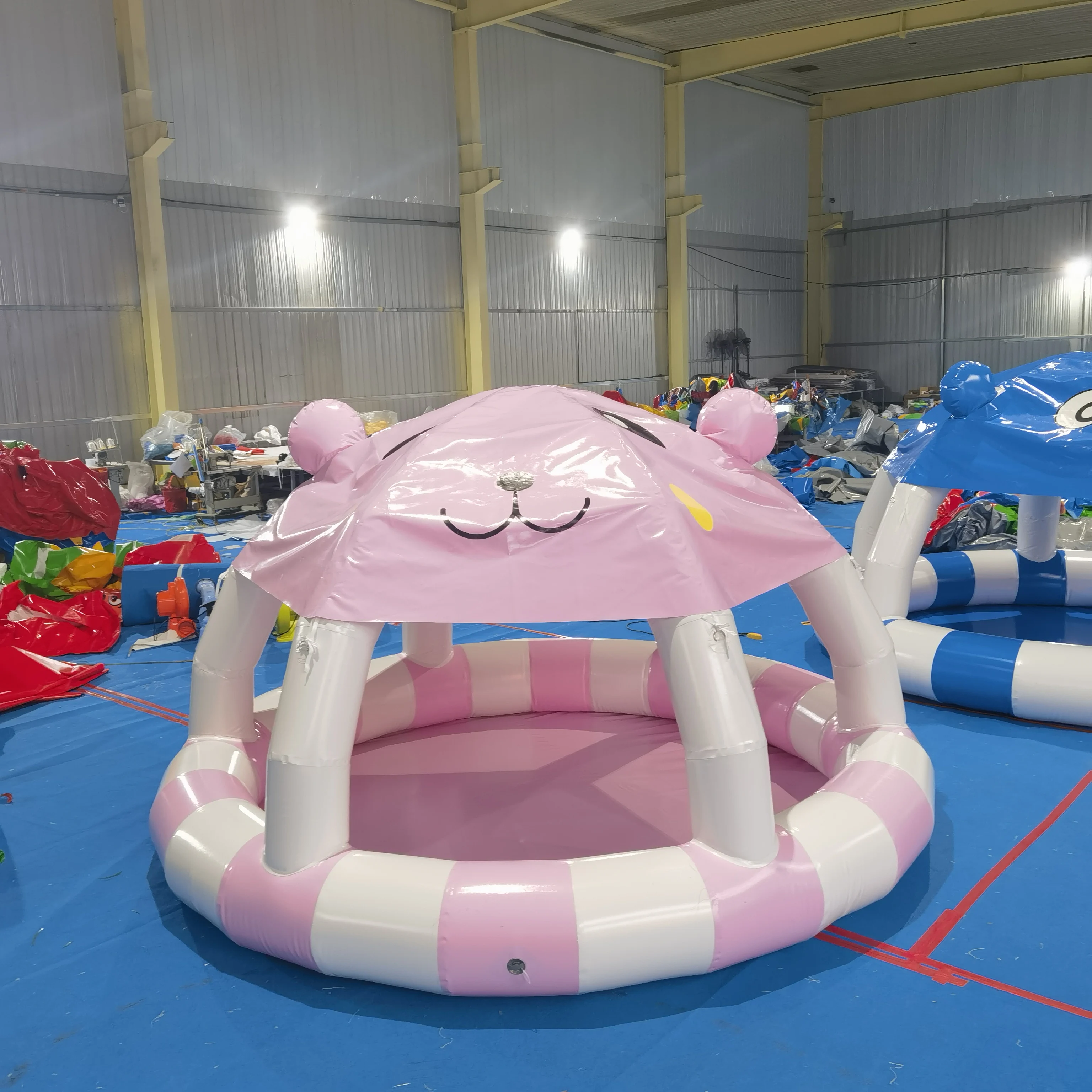 High Quality Commercial PVC Indoor/Outdoor Inflatable Small Bear Pink Swimming Pool for 's Fun on Sale