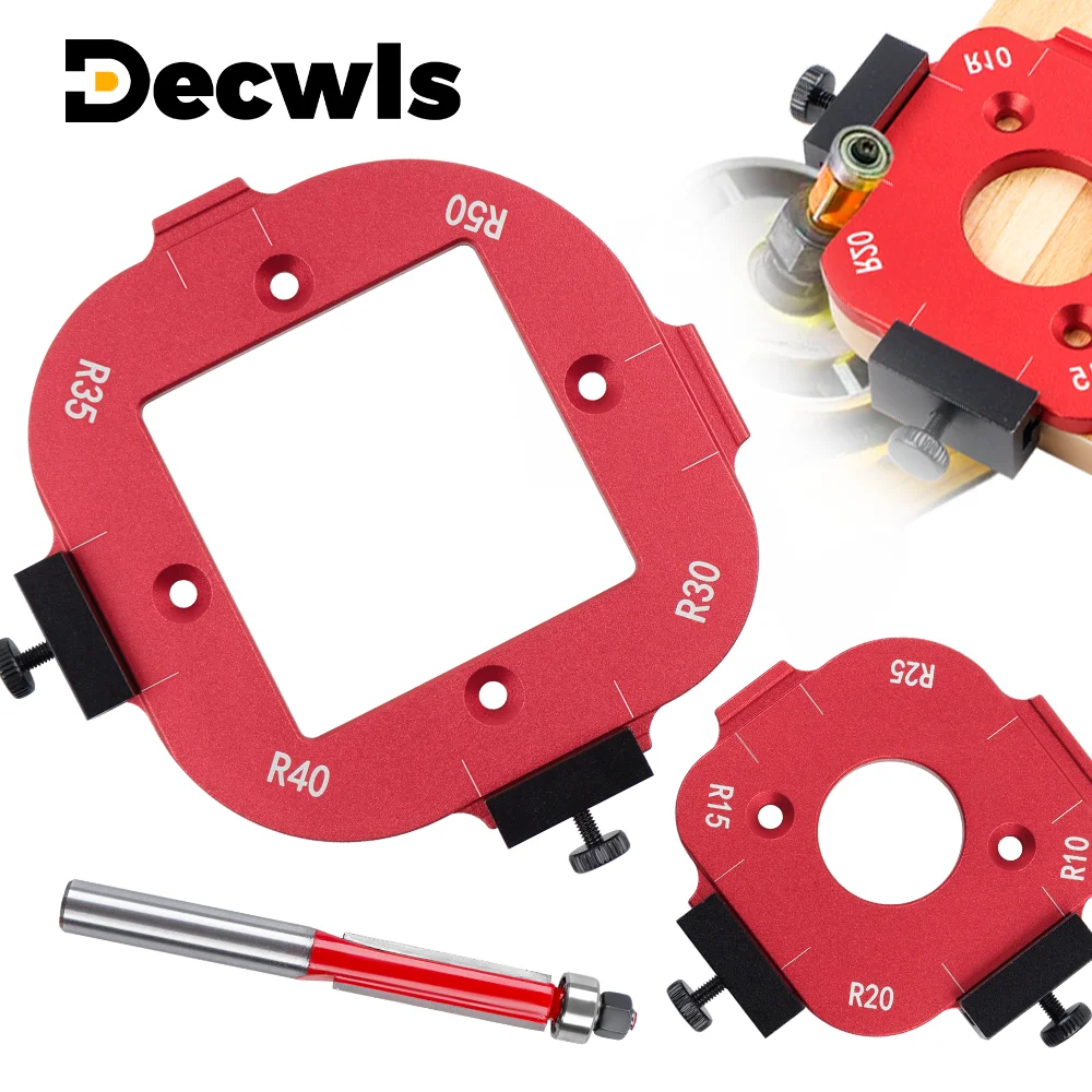 4-In-1 Radius Quick Jig, Corner Radius Template, Radius Jig Router Template, Aluminum Alloy, R10-R50, for Woodworker Measurement
