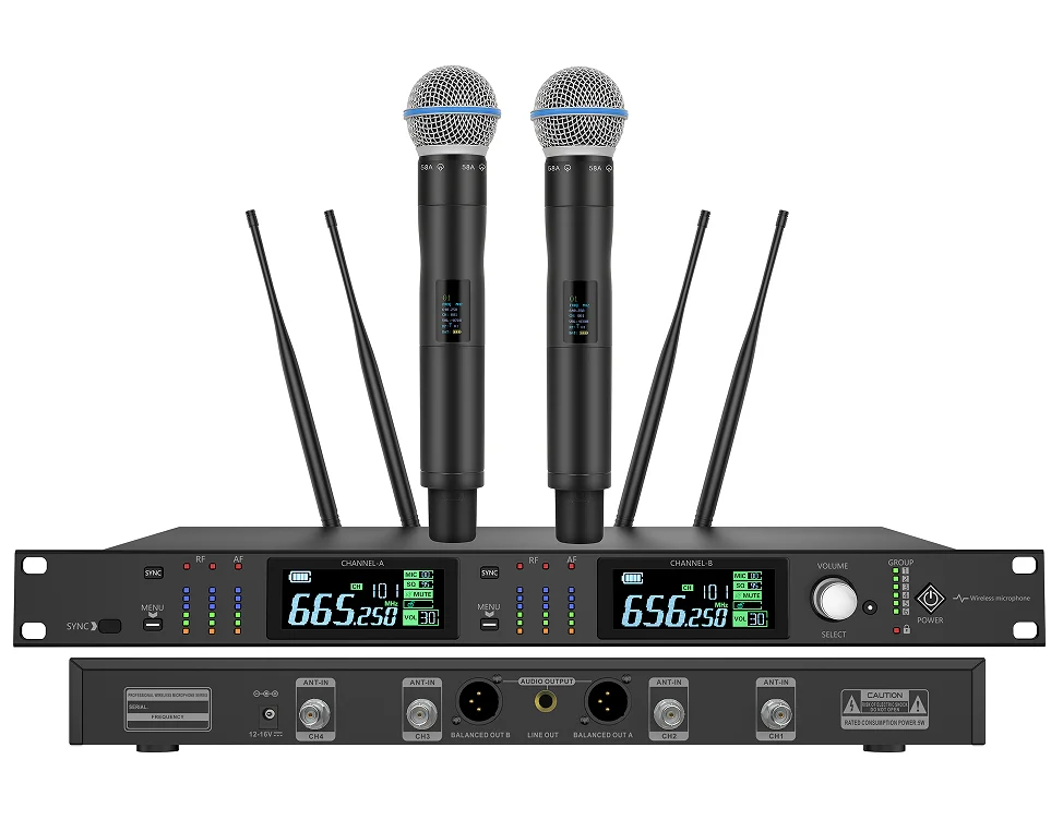 Wholesale S-883 UHF True Diversity High Range Uhf Lightweight Best Wireless Microphone with Speaker for Live Performance