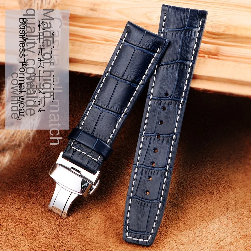 Ремешок из натуральной кожи для часов Citizen 23 мм, ремешок для мужских часов, деловой ремешок для часов из нержавеющей стали с пряжкой-бабочкой