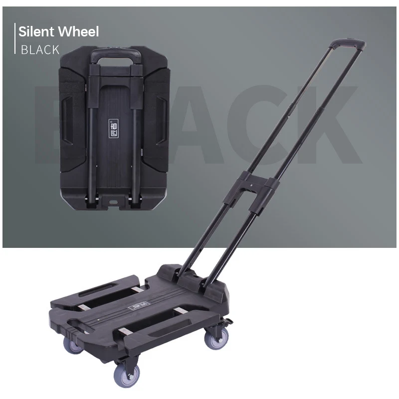 200kg Widened Trolley Folding Luggage Cart Grocery Hand Cart  with Bungee Cord Portable Folding Cart with Wheels Shopping