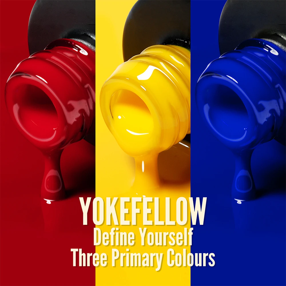 YOKEFELLOW 10ML Kuteks Kuku Gel Rendam Merah Biru Kuning Klasik Warna Primer Mudah untuk DIY Warna Apa Pun Pencampuran Seni Kuku Pernis Gel