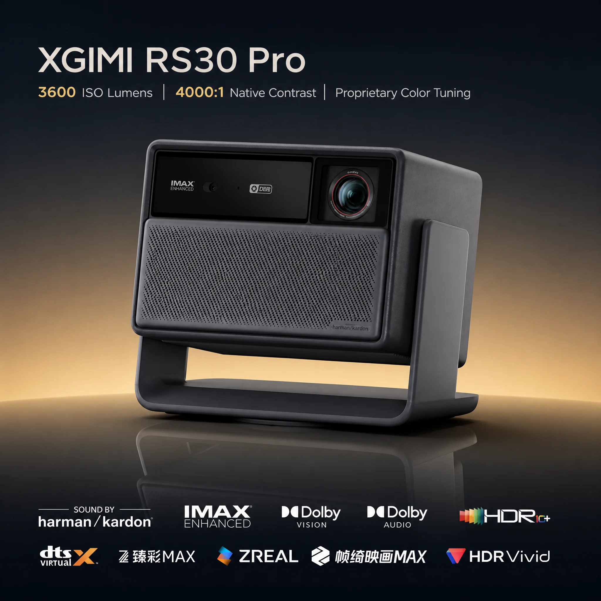 RS30 Pro 3600 ISOlm 4K Triple Laser Projector Mini Proyector DLP Video Beamer Smart Home Cinema Proyector Hometheater