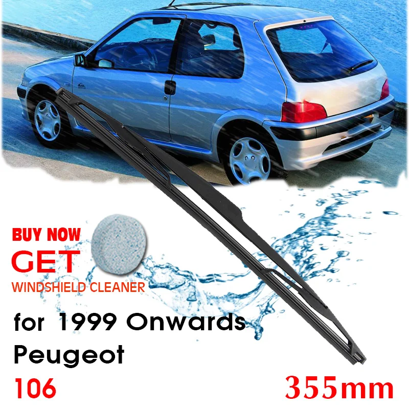 BROSHOO Car Rear Wiper Blade Blades Back Windscreen Wiper Arm For Peugeot 106 Hatchback (1999 Onwards) 355mm Auto Styling