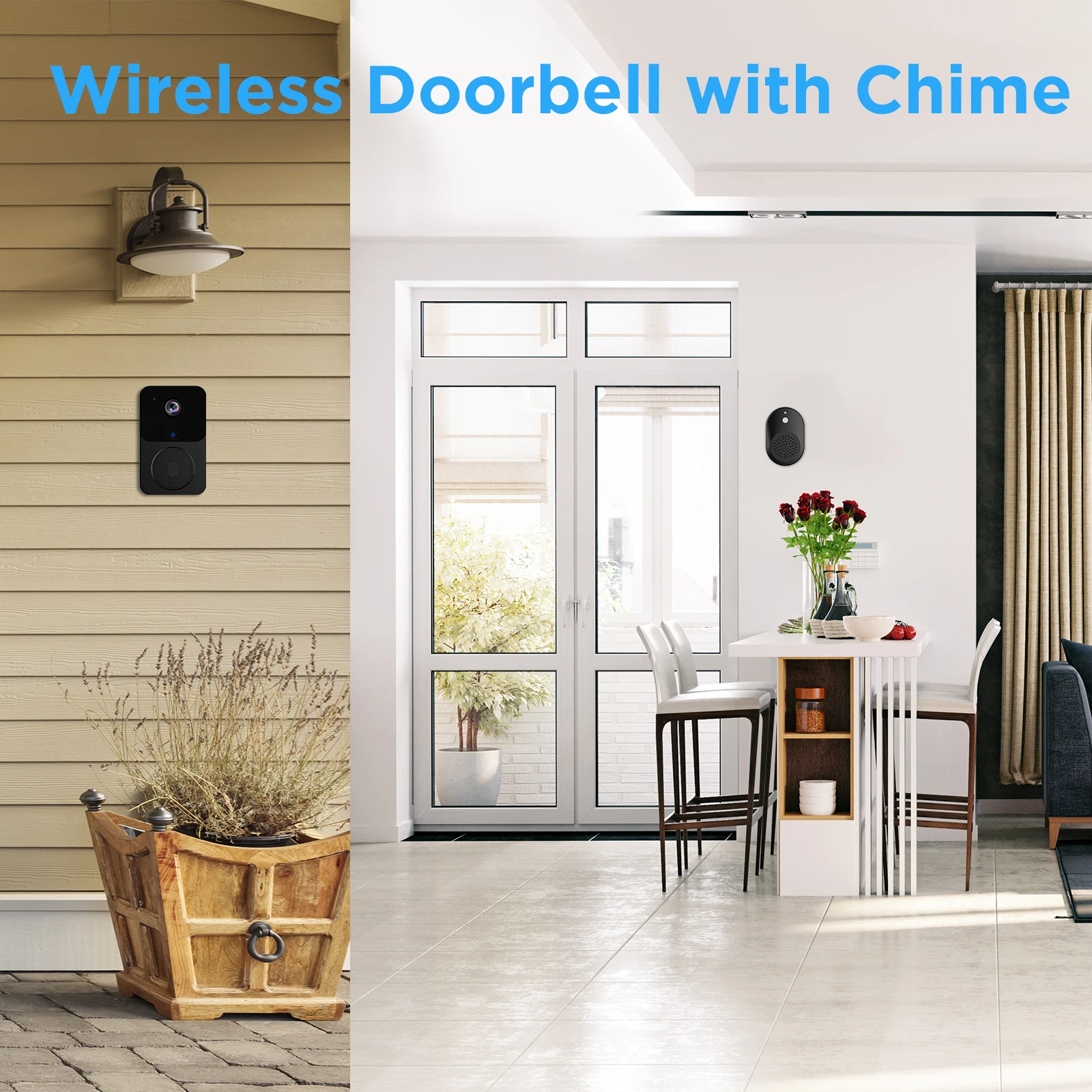 Wireless Doorbell WiFi Outdoor HD Two Way Audio Home Monitor Security Door Bell Camera IR Night Vision Smart Home Doorbell