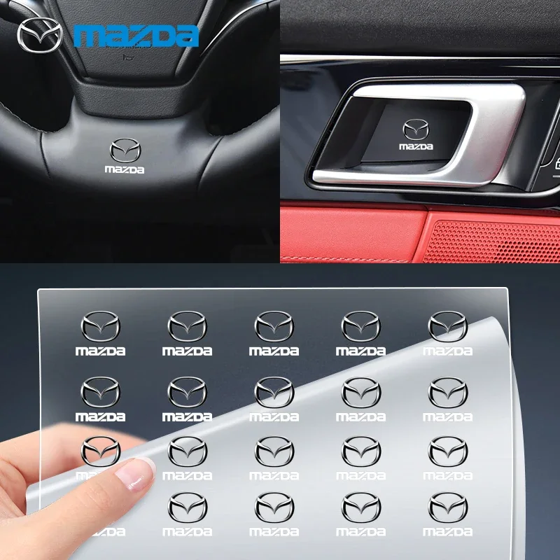 Car Interior Sticker Central control Decals Emblem Badge For Mazda 2 3 5 6 8 Atenza CX5 CX-7 CX-9 MX-5 RX Car Logo Accessories