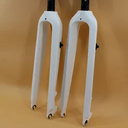 Brand New Full White Mountain Bike Carbon Fibre Bicycle Front Fork Disc Brake Hard Mtb 26er 29er