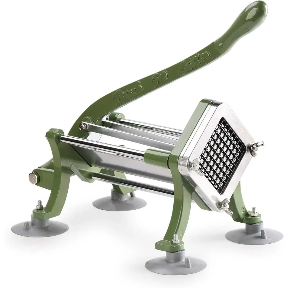 Manuelle Pommes-Frites-Schneidemaschine aus Stahl, Kartoffelstreifenschneider, Handbetriebener Gemüse- und Obstzerkleinerer