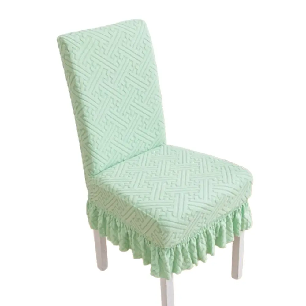 

Comfortable Skirt Edge Chair Covers Universal Jacquard Seat Covers Elastic Anti-dirty Dining Chair Protector Dining Table