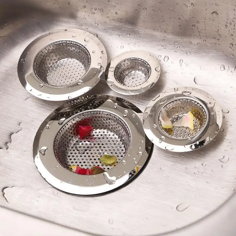 【MA】Stainless Steel Sink Drain Strainer Rust Resistant Fine Mesh For Kitchen Bathroom Sinks Catch Food Debris Prevent Blockages