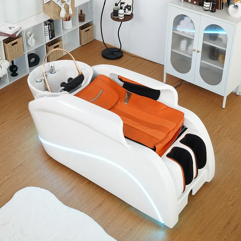 Yicheng Beauty Modern Luxury Automatic Electric Spa Head Water Therapy Shampoo Bed Hair Washing Massage Chair Commercial Use