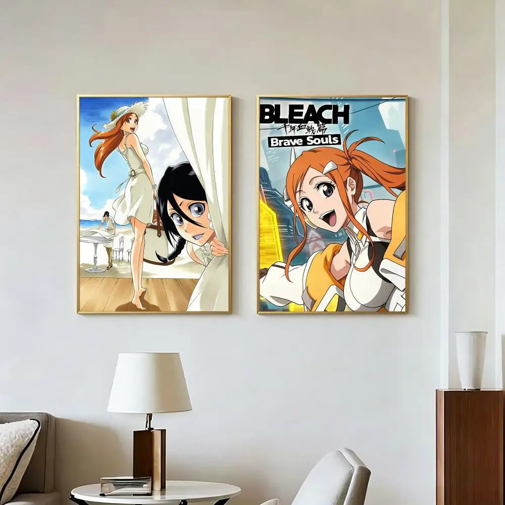 Character O-Orihime Inoue Bleach Poster Peel And Stick Wall Art Self Adhesive PP Waterproof Wall Decor Living Room Bedroom Gift view 2
