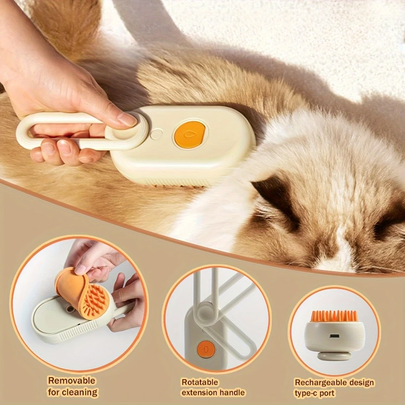 Cat Dog Pet Cleaning Massage Spray Comb, Pet Undercoat Hair Removal Slicker Brush For Dog And Cat Grooming Tool