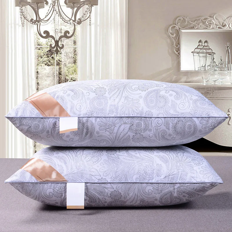 Feather Velvet Neck Support Single Cotton Pillow Core Soft and Comfortable Adult Pillows 1pc 48x74CM Hotel Bed Pillow for Sleep
