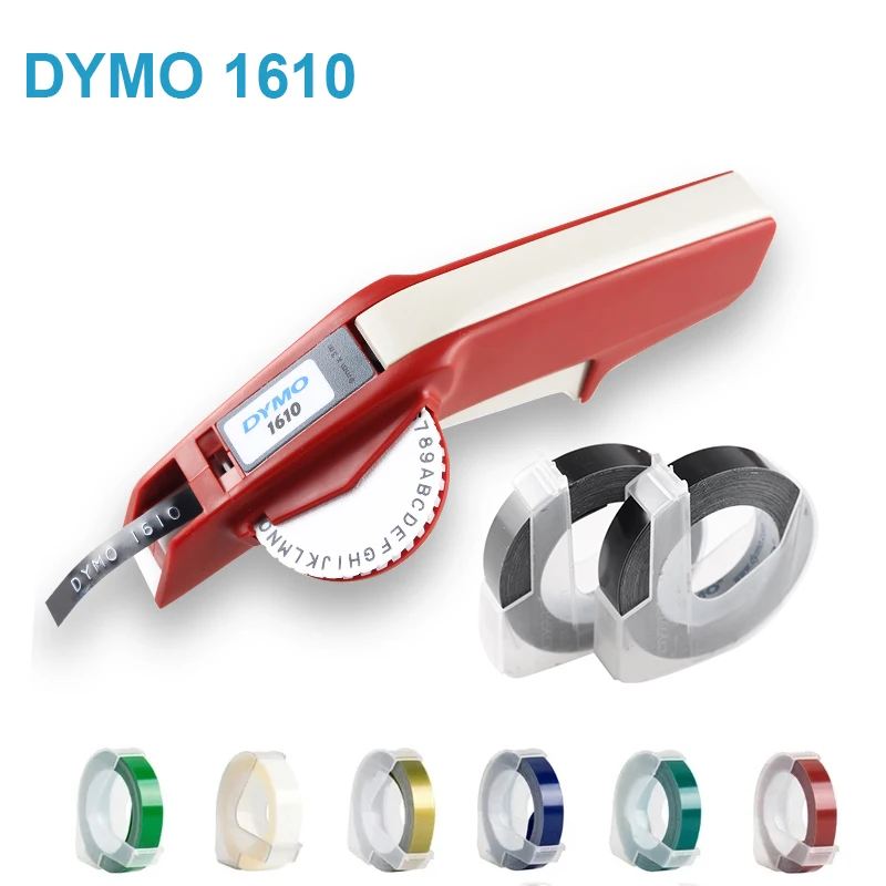 DYMO 1610 Manual Label Printer Print 6/9mm 3D Embossing Plastic Label Tape typeprinter machine