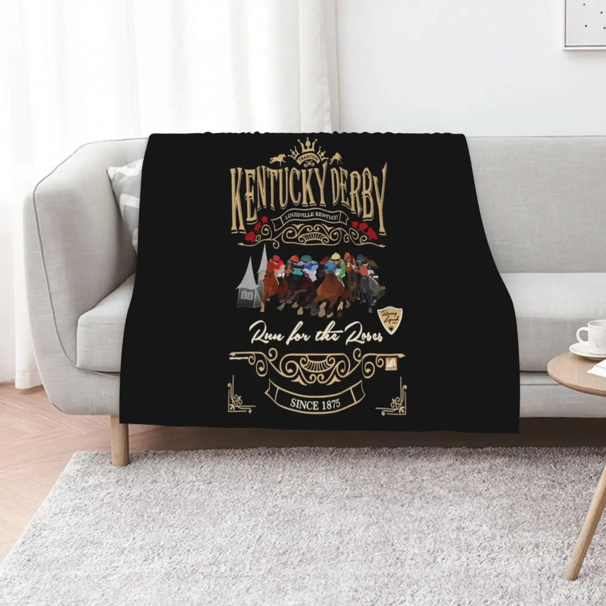 Kentucky Derby Run for the Roses Horse Racing Masks Throw Blanket Stuffeds anime Soft Beds Blankets