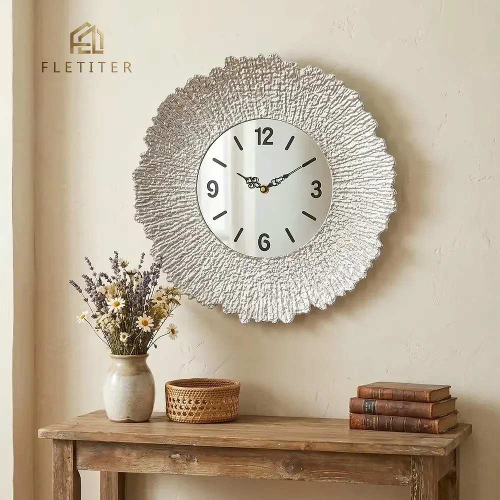 Modern Silent Wall Clock 33cm, Non-Ticking Quartz Sweep Movement,Decorative Hanging Clock for Living Room Bedroom Kitchen Office