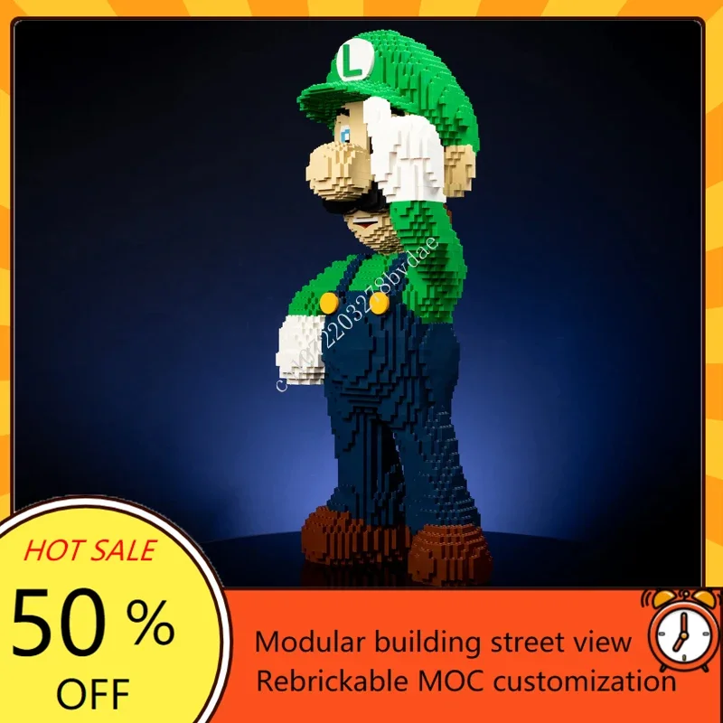 4891 pièces MOC série de Sculpture grandeur nature chasseur fantôme italien Mega Figure éducation assemblage Puzzle bricolage assemblage créatif jouet