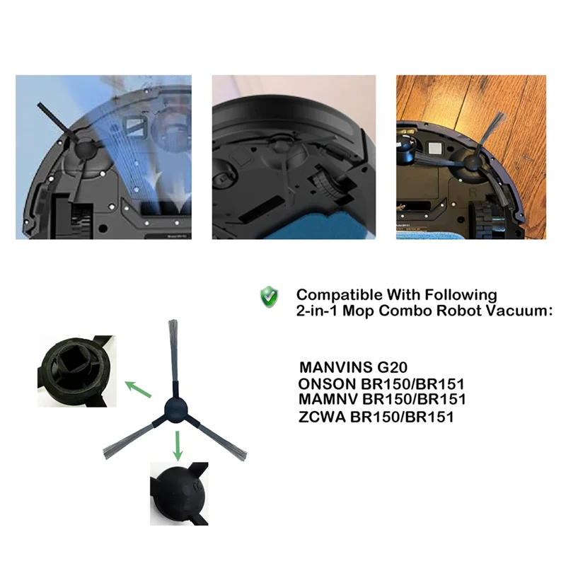 Replacement Accessories For MAMNV/ZCWA BR150/BR151,For MANVINS G20,For ONSON/GTTVO/EICOBOT BR150/BR15 Robot Vacuum Accessories