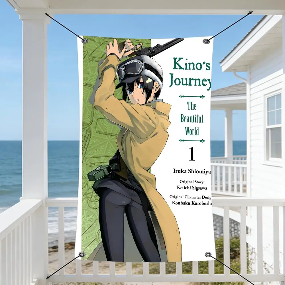 Anime K-Kino's J-Journey Flags Cozy Home Flag 4 Grommets Anti-Wrinkle Waterproo  Indoor